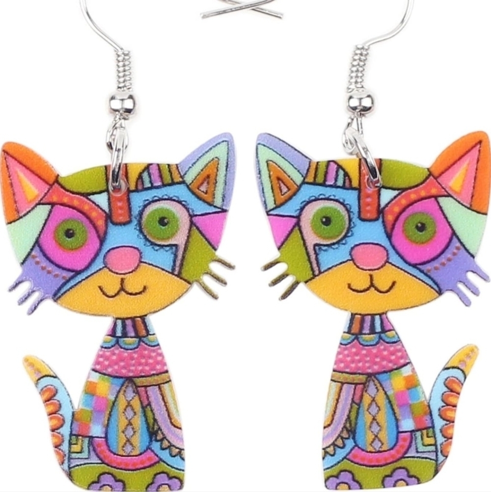 Colorful Cat Earrings